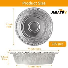 JMIATRY 250 Pcs Foil Pie Dishes, 5 Inch / 12cm Foil Pie Cases, Disposable Aluminum Round Baking Foil Trays for Small Cakes, Jam Tarts and Cakes