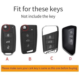ontto Metal Key Case Car Key Case Protective Cover Fits VW Golf 8 ID.3 ID.4 Cupra for Skoda Octavia A8 Seat Leon MK4 2020-2023 Formentor Tarraco Key Box Key Fob D Black, D Black