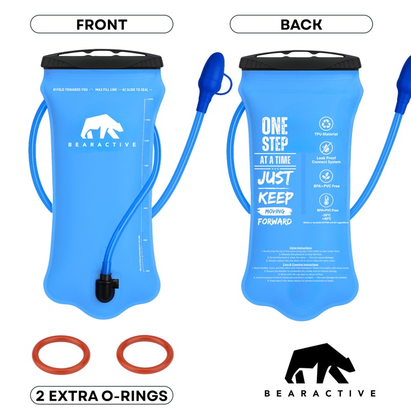 Bearactive Hydration Bladder, Water Bladder 2L for Running Backpack with