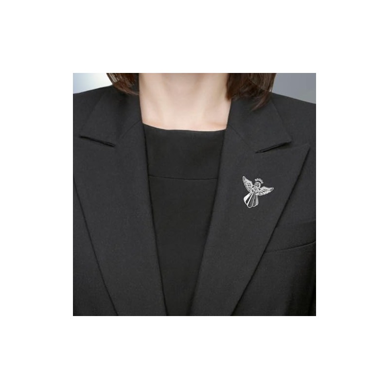 Good Luck Silver Coloured Angel Pin With Gem Stone Sentimental