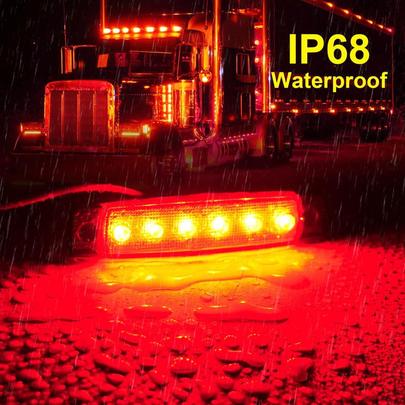 PSDRIQQ 40 Pack 6 LED Trailer Marker Light, DC12-24V Clearance