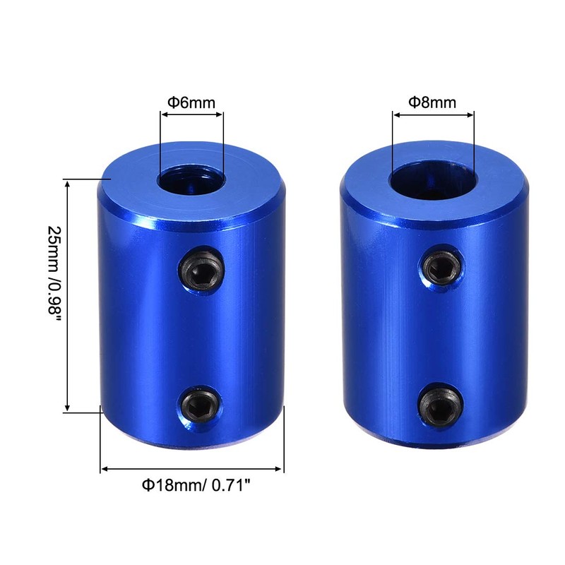 sourcing map Shaft Coupling Connectors 6 mm to 8 mm