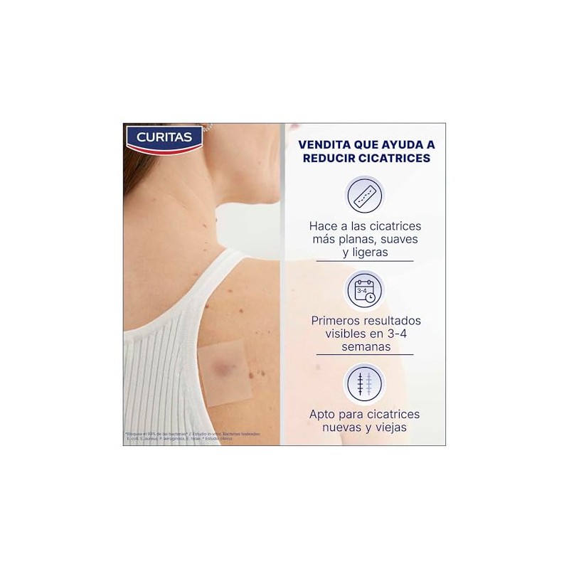 Curitas Reductor de Cicatrices, caja con 21 Venditas, Reduce, Aclara