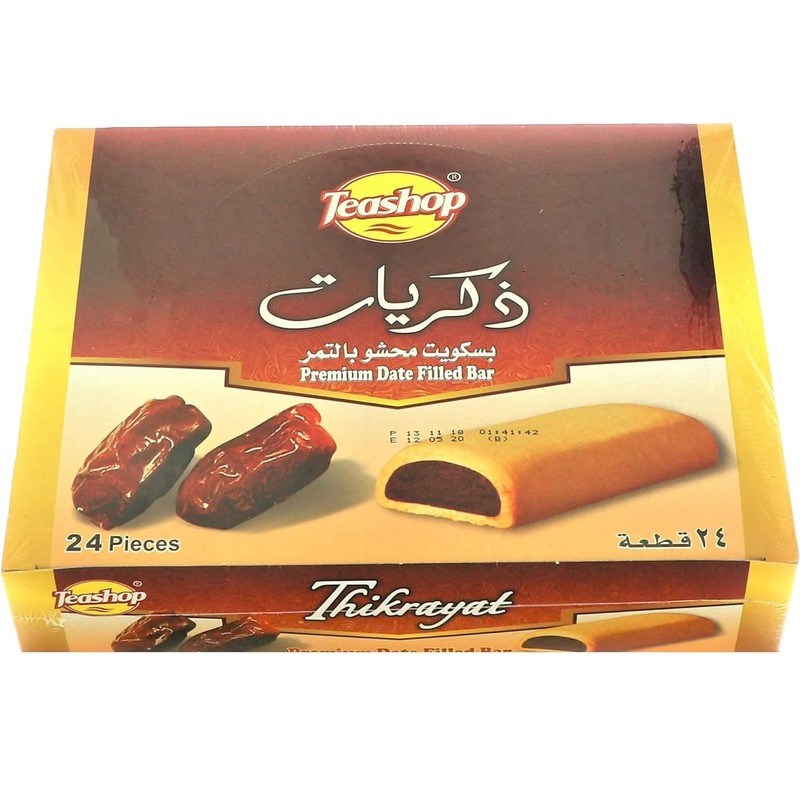 Teashop-Thikrayat Premium Date Filled Bar, 24 Count