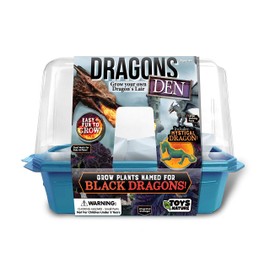 Toys by Nature Miniature Worlds Dragon's Den Flower Windowsill Terrarium Starter Kit, Complete Supplies to Grow Your Own Indoor Mythical Lair with Dragon Figurine and Lava Rock (Dragon's Den)