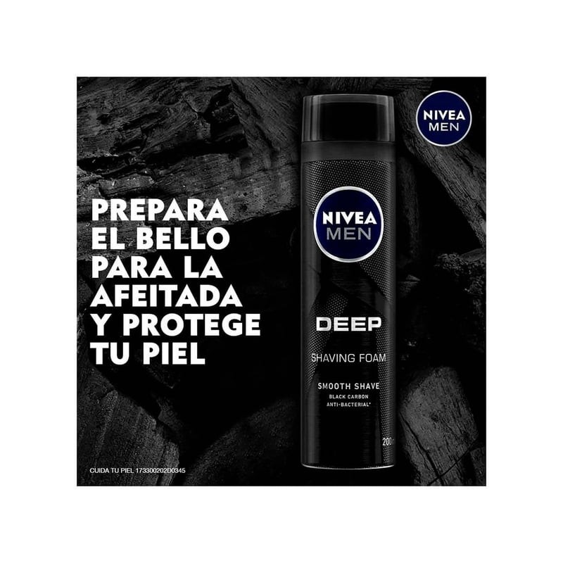 Espuma para afeitar NIVEA MEN Deep antibacterial con carbón activo