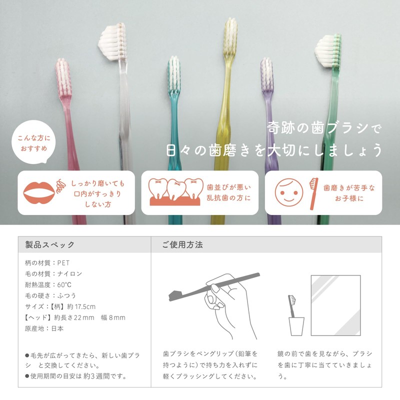 奇跡のオーラルケア CAP after gel α＆奇跡の歯ブラシ〈トライアングル〉3本セット (イエロー３本セット)