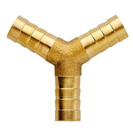 Quickun 1/2" ID Hose Brab, Brass Shaped Y 3 Ways Barbed Hose Fitting Intersection Split Splicer Joint Union Adapter for Water/Fuel/Air