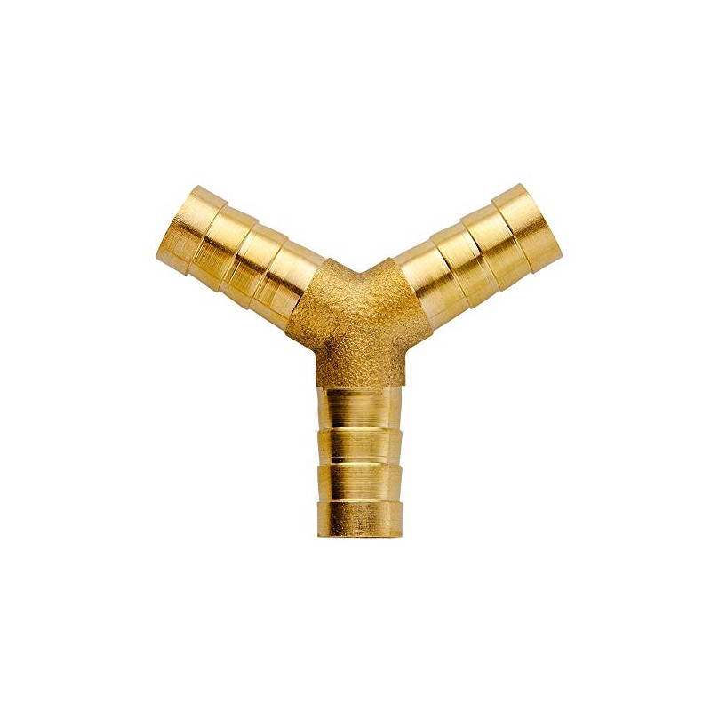 Quickun 1/2" ID Hose Brab, Brass Shaped Y 3 Ways