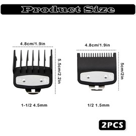 2-Pack Clipper Guides | Wahl Cordless Metal Clipper Attachments | 1/16" & 3/16" (1.5mm & 4.5mm) Cutting Guards for Precise Haircuts | Fits Wahl Standard Hair Clippers