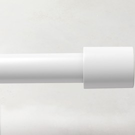 Curtain Rods for Windows 32 to 144 Inches, 1 Inch Diameter Adjustable White Curtain Rod, Heavy Duty Modern curtain rod with Simple Finials, 32"-150"