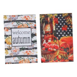 Kisangel 2pcs Autumn Garden Flags Double-sided Pumpkin Welcome Decor for Outdoor Lawn Garden for Thanksgiving Celebrations and Fall Decorations