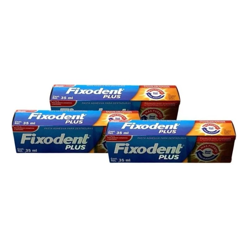 Kit De 4 Pastas Dentales Adhesiva Fixodent Plus