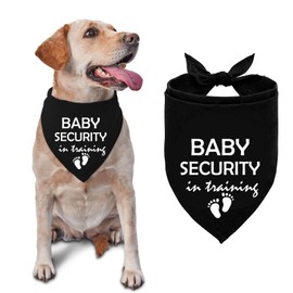 Baby Security in Training Bandana - Pet Scarf for Pregnancy Announcement Reveal Ideas - Printed Dog Bandana for Dog Lovers, Black