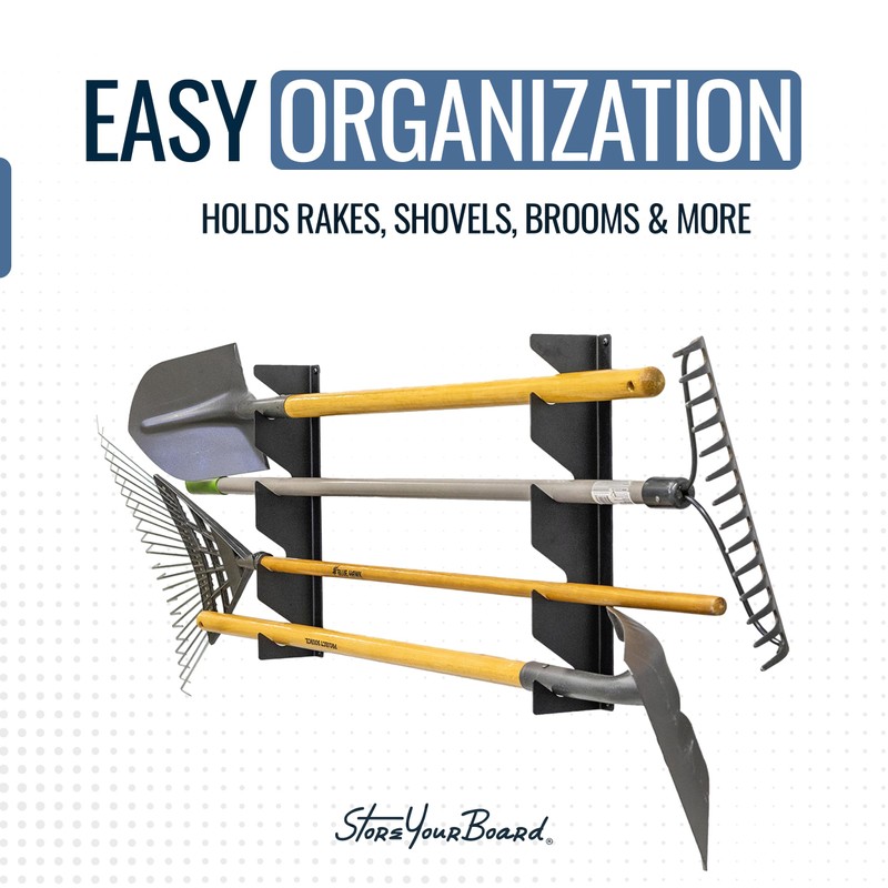 StoreYourBoard Shed Tool Organizer Wall Mount, Garage Organization, Garden Tool