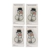 4 Hand Warmers with Snowman Motif, Reusable, with Metal Plates,