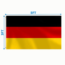German Flag 3x5 FT Heavy Duty Germany Flag Double Stitched Vivid Color Fade Proof Outdoor Decor With Brass Grommets(German)