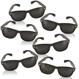 ArtCreativity Black Super Sunglasses for Kids - Set of 6 - Cool Birthday and Pool Party Favors for Boys and Girls