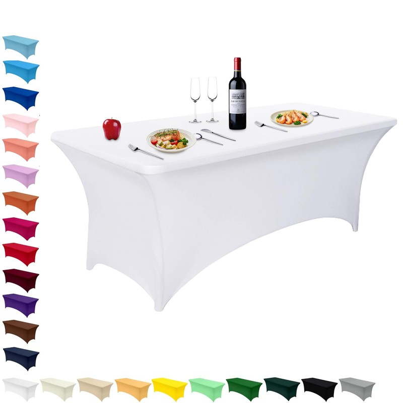 AMFUN 6FT Kitchen Spandex Table Cloth, Stretch Rectangular Table Cloth,Tight,