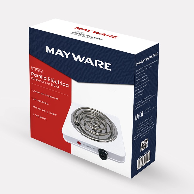 MAYWARE Parrilla Eléctrica Individual HY1000A