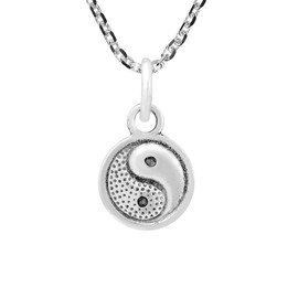 Collar clásico de plata de ley 925 de Yin Yang logrando el equilibrio