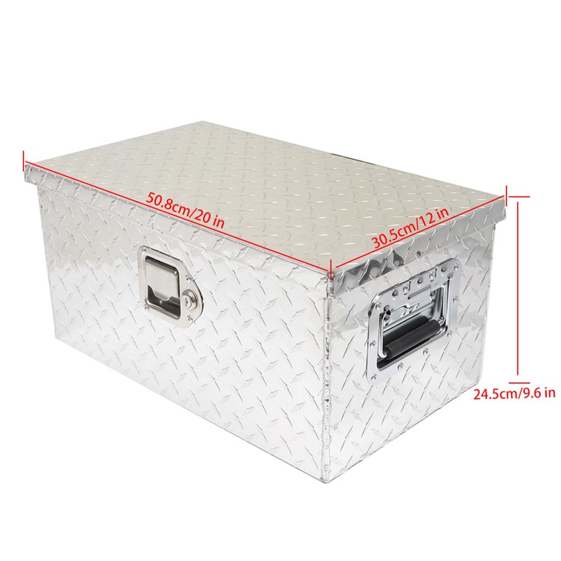 GXYWADY 20 Inch Silver Aluminum Diamond Plate Tool Box with