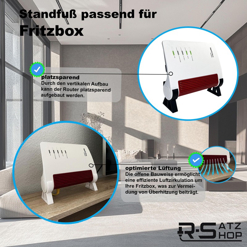 R-Satz Shop Stand for Fritzbox 6670 Cable and 7590 AX