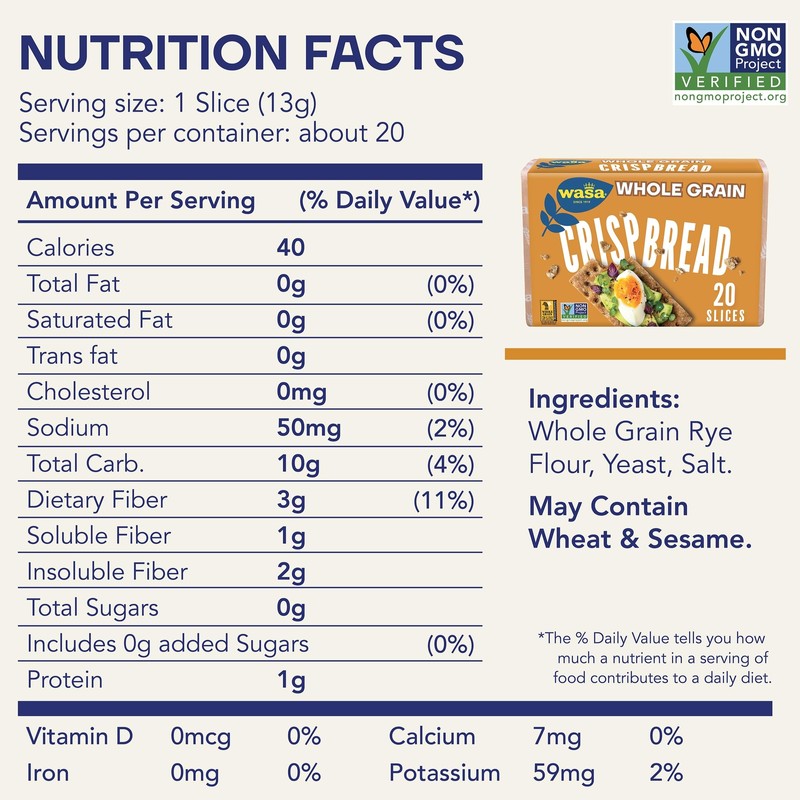 Wasa Crispbread 4 Piece Assortment Sourdough Whole Grain Crackers 10