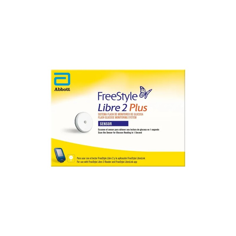 Freestyle Libre 2 Plus Kit 2 Sensores Monitoreo Glucosa Blanco