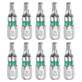 sourcing map 10pcs Hex Screwdriver Bit H3 1/4" Hex Shank 25mm/1" Length Magnetic Hexagonal Head Bits S2 Steel Electric Screw Driver Bit