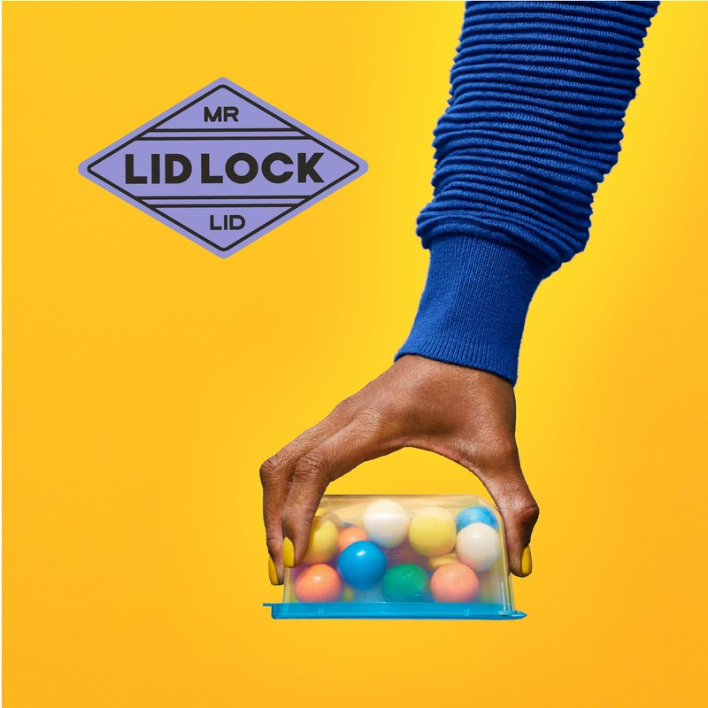 Premium Attached Food Storage Containers, Permanently Attached Plastic Lid, Never