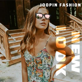 Joopin Polarized Sunglasses, Foldable, Unisex, Polarized Lenses, UV Protection, Driving, Sports, Lightweight, Fishing, Mountain Climbing, Bike, Bicycle Sunglasses for Women, [A08] Pink