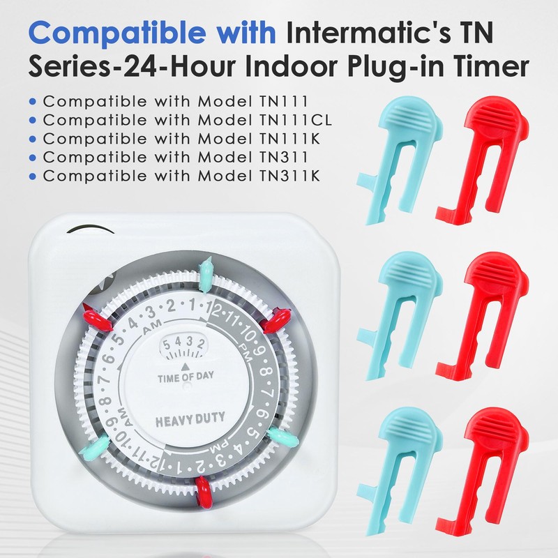 Dreyoo Cycle Timer Clock ON/OFF Plastic Switch Trippers Compatible with