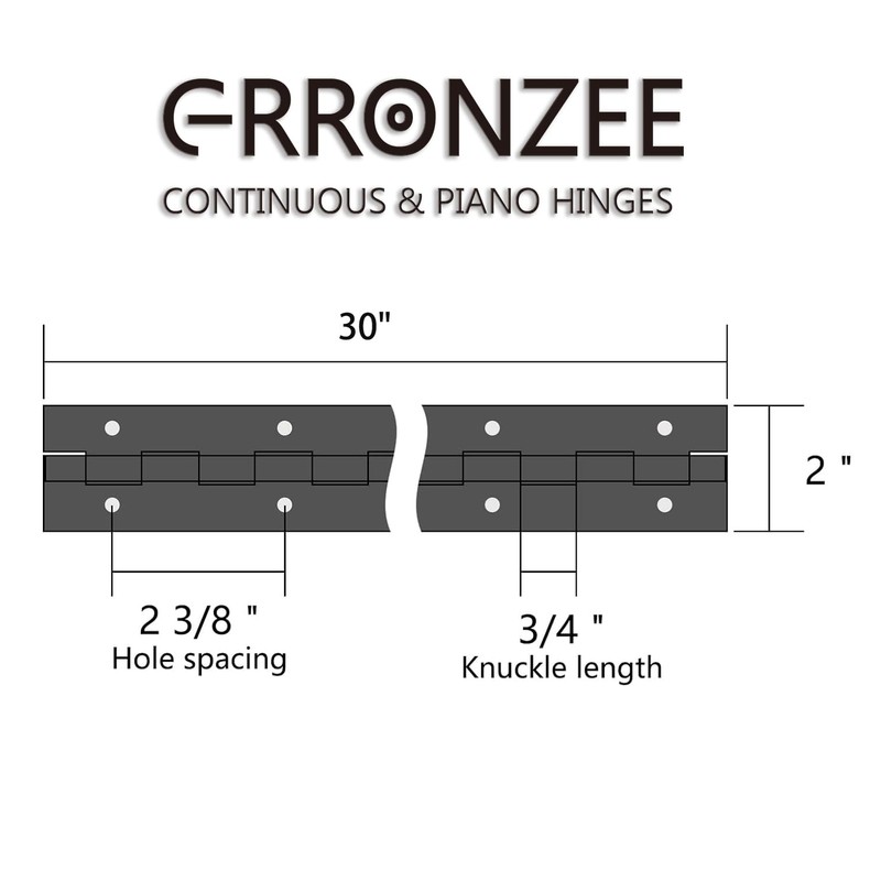 Black Piano Hinge 30 Inch x 2 Inch Heavy Duty