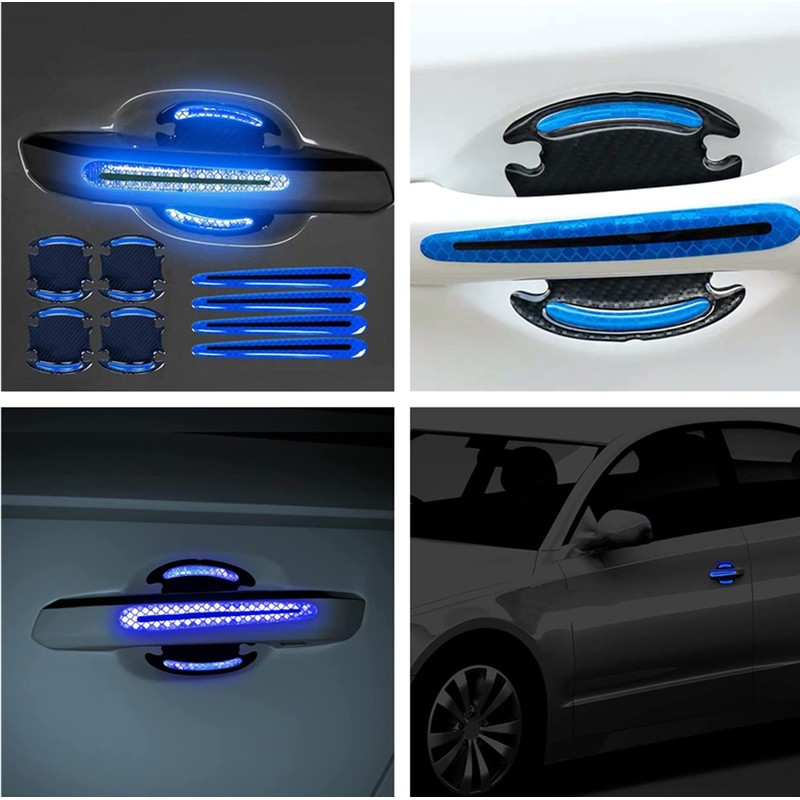 8Pieces Universal 3D Carbon Fiber Auto Door Handle Scratch Protection