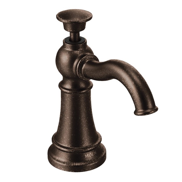 Moen S3945ORB Traditional Deck Mounted Kitchen Soap Dispenser with Above the Sink Refillable Bottle, Oil Rubbed Bronze