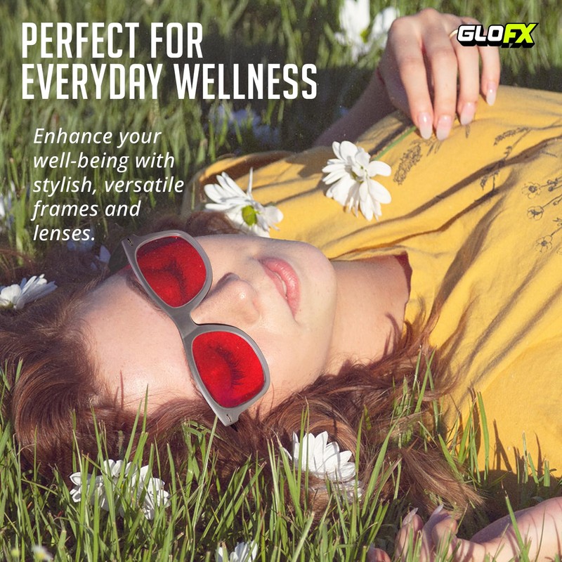 GloFX Snaps: Gray Frame Color Therapy Glasses – Magnetic Snap-On