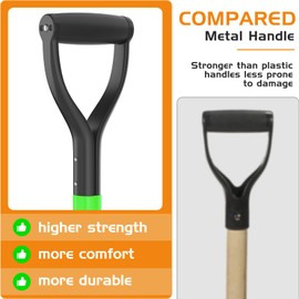 HIGHLIGHT Spade Shovel, Transplanting Spade, Drain Spade, Spade Shovels for Digging, Sharp Shooter Shovel or Spade, 45Inch, Stell D-Grip,Fiberglass Handle, Green