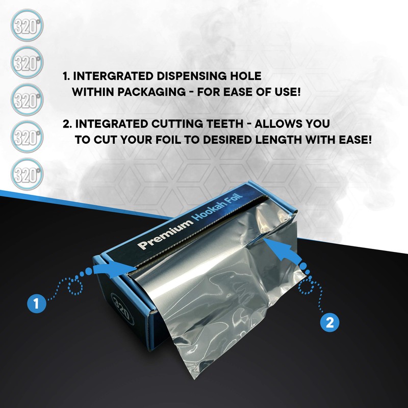 320º 320° Premium Hookah Aluminum Foil Extra Thick Heavy Duty