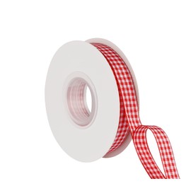 Joycrosso 5/8 Inch Wide Red and White Gingham Ribbon Plaid Ribbon, great for Gift Wrapping Home Décor Floral Arrangement, 25 Yards-Roll