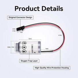 Replacement Oxygen Sensor - 16916 Oxygen Sensor Compatible with Robinair R-1234yf Machines and 16990/16995 Refrigerant Identifiers - Filter for AC1234-4 /AC1234-4SL /AC1234-4-230 /AC1234-6 /AC1234-9