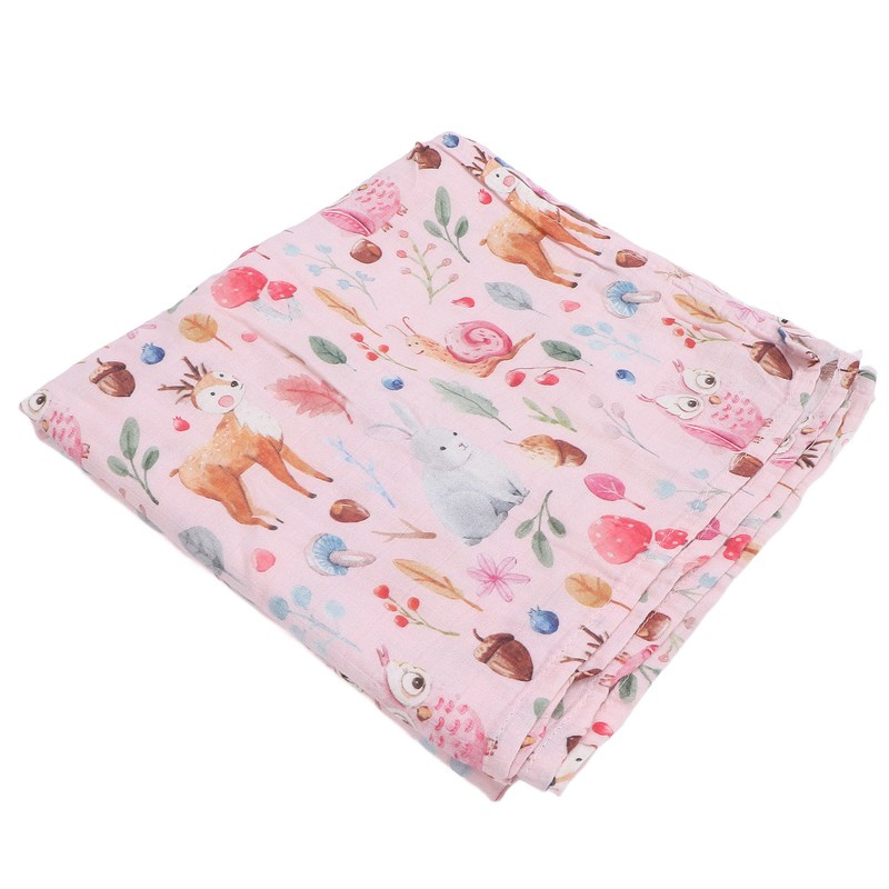 Baby Swaddle Blanket Bamboo Fiber Cotton Cute Patterns Infant Bath