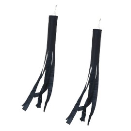 MSFHHA Black Flag WindSock Solid Color 2 Pack Stripes Wind Socks for Yard and Garden Flag, 60 inch