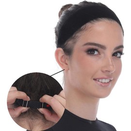 Banda de agarre para peluca, ajustable para adaptarse a tu cabeza, comodidad de terciopelo, antideslizante, transpirable, material ligero para todo el día. Mantén la peluca cómodamente asegurada, Negro, Una talla