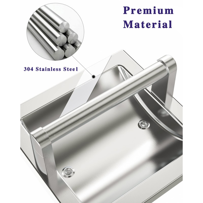 WZKALY Toilet Paper Holder 2 Pack, Recessed Pivoting Toilet Paper