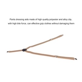 Pants Aid Belt, Easy On and Off Pants Dressing Puller, Pants Wearing Helper Aide Tool Puller for Elderly, Senior, Pregnant, Polyester Alloy Adjustable Length Dressing Aids(Gray and Black Stripes)