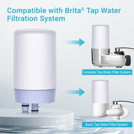 AQUA CREST Faucet Filter Replacement, Replacement for Brita® Faucet Filter, Brita® 36311 On Tap Water Filtration System, Brita® FR-200, FF-100 Replacement Filter, White (Pack of 2)