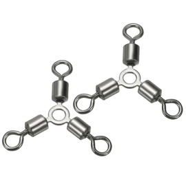 PATIKIL 3 Way Swivel, 20 Pack Cross Line T Turn Rolling Terminal Tackle 18x15mm for Catfish Rig Surf Rig Saltwater Freshwater Fishing, Black