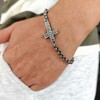 ULLMYYL Stainless Steel Cross Chain Bracelet for Men