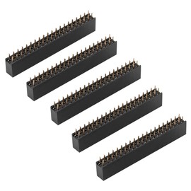 Pack of 5 Female Headers, 2 x 20 Pins 2.54 m Spacing Female Double Row, Short Pin Headers, PCB Pin Header for Electroniccomponents